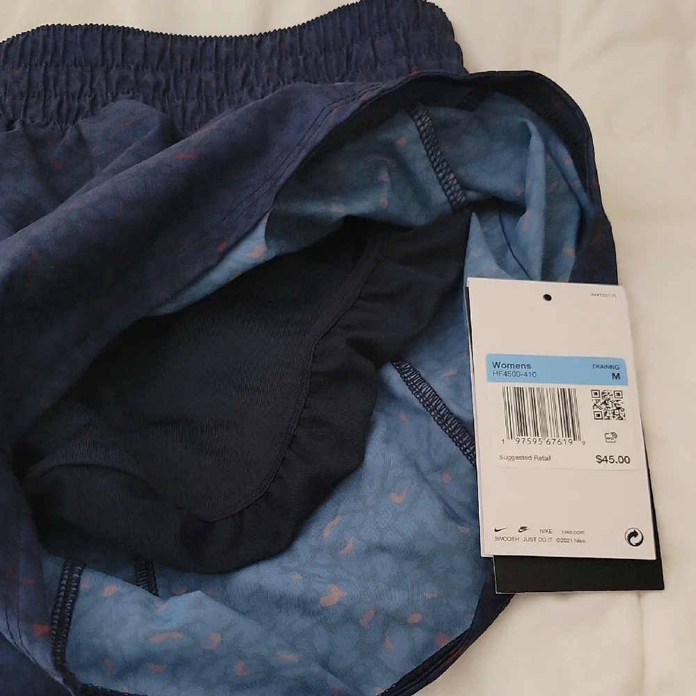 Nike Dry Fit Loose Fit Navy Blue Lightweight Athletic Shorts - Picture 4 of 5